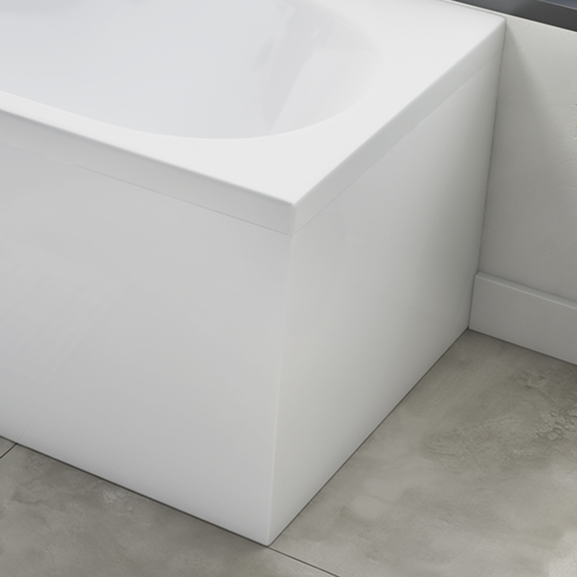 Scudo White Gloss Waterproof End Bath Panel 700mm