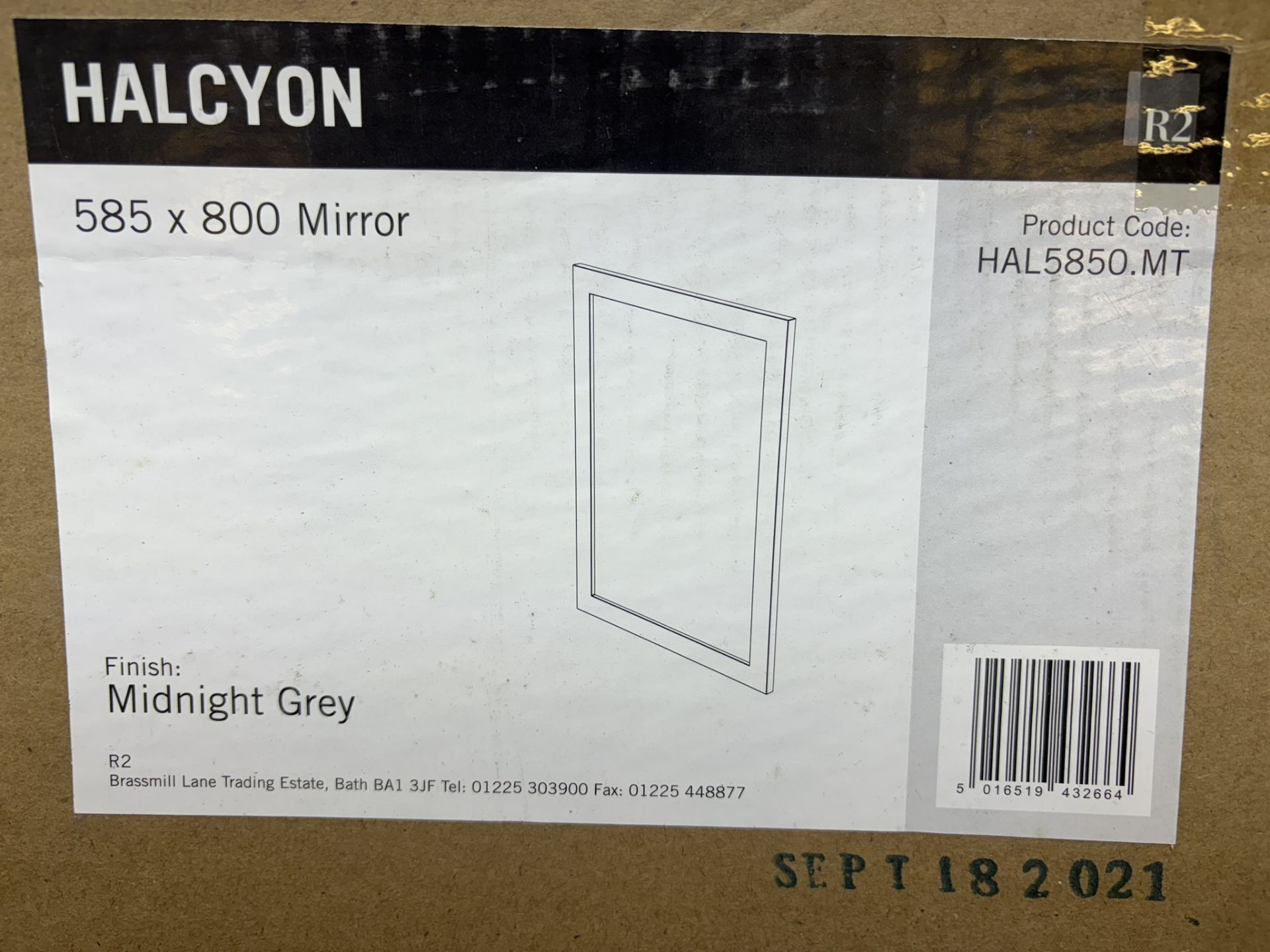 R2 Bathrooms Halcyon HAL5850.MT 585 x 800 Mirror - Midnight Grey - Image 2 of 3