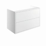 Perla 900mm 2 Drawer Wall Hung Basin Unit (No Top) – Matt White