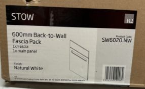 R2 600mm Stow Back to Wall Fascia Pack - Natural White