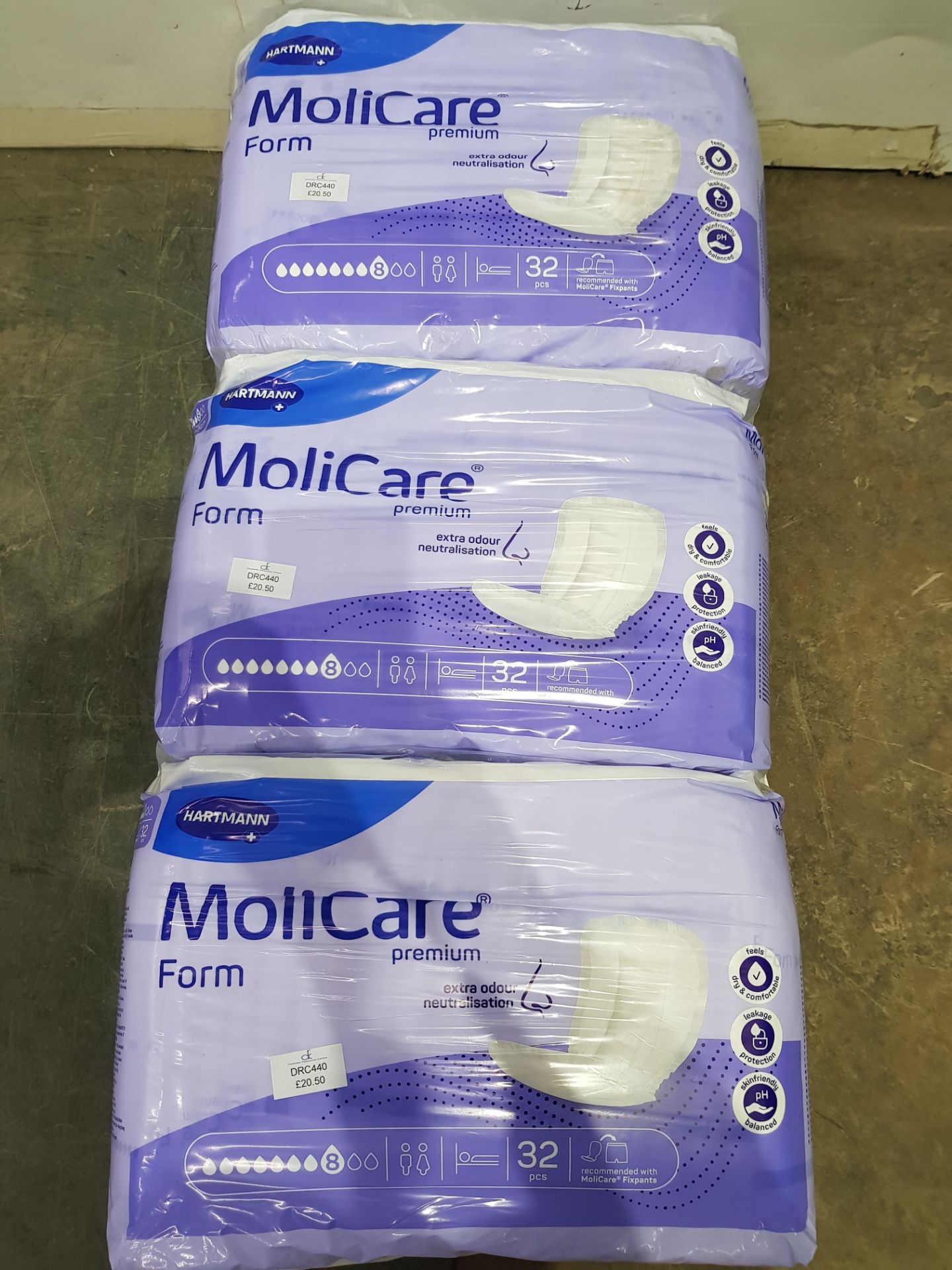 3x Packs Molicare Anatomically Shape Incontinence Pads