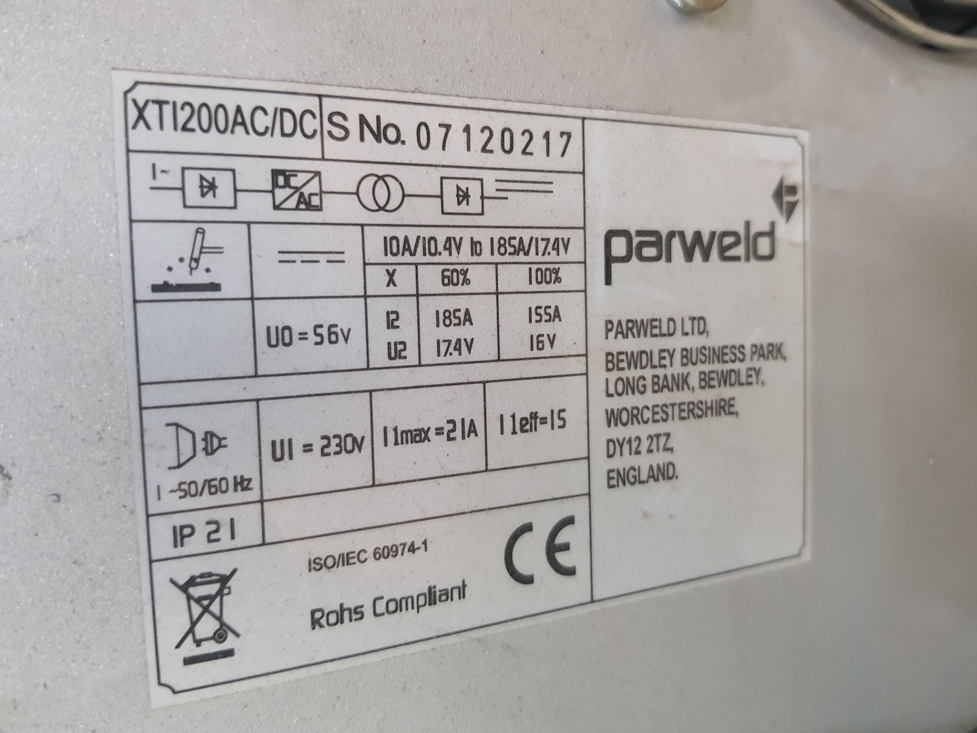 Parweld Xti 200 Ac/Dc Power Welders - Image 6 of 6