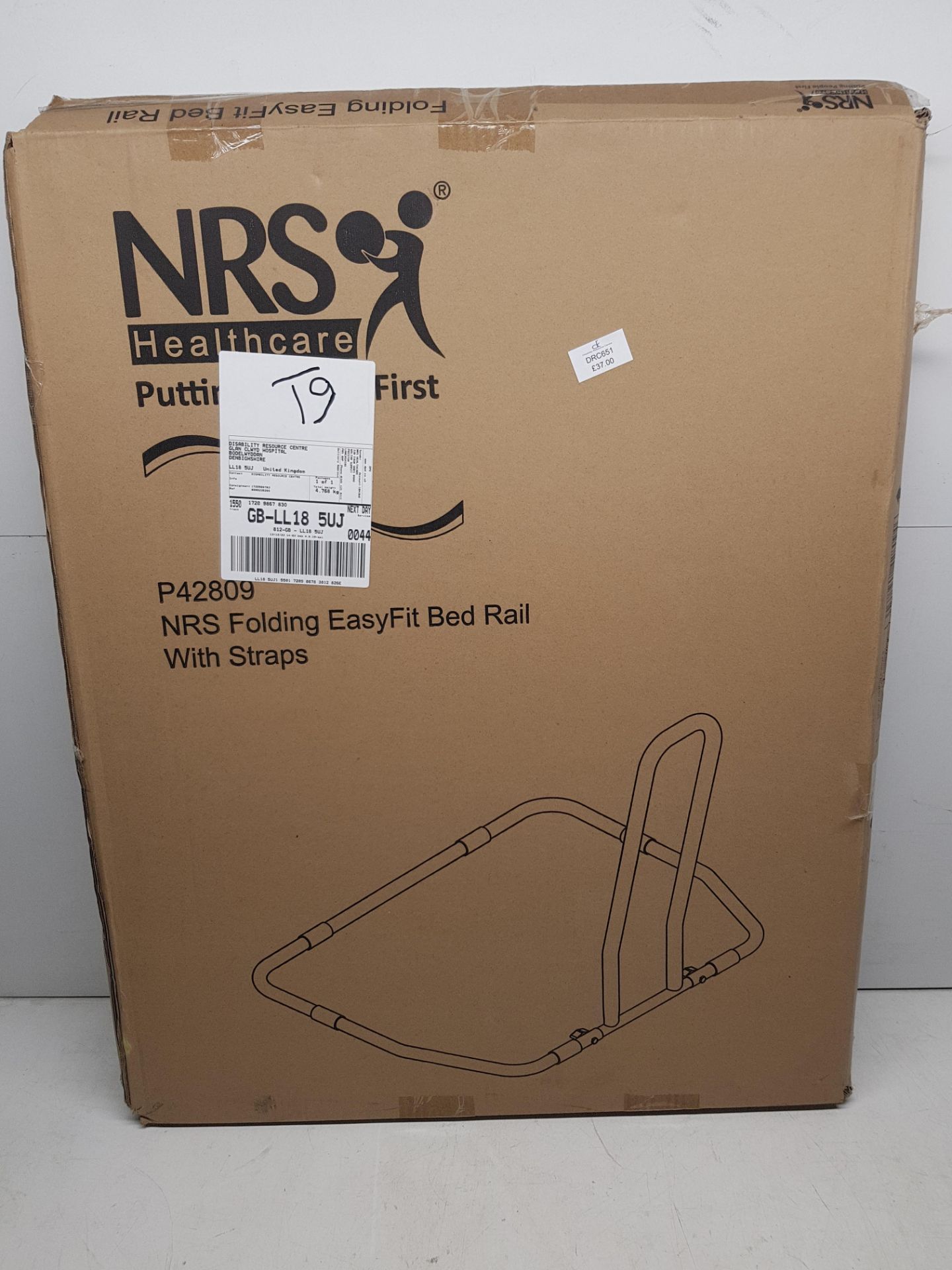 NRS Folding Easy fit Bed Rail With Straps - Image 2 of 2