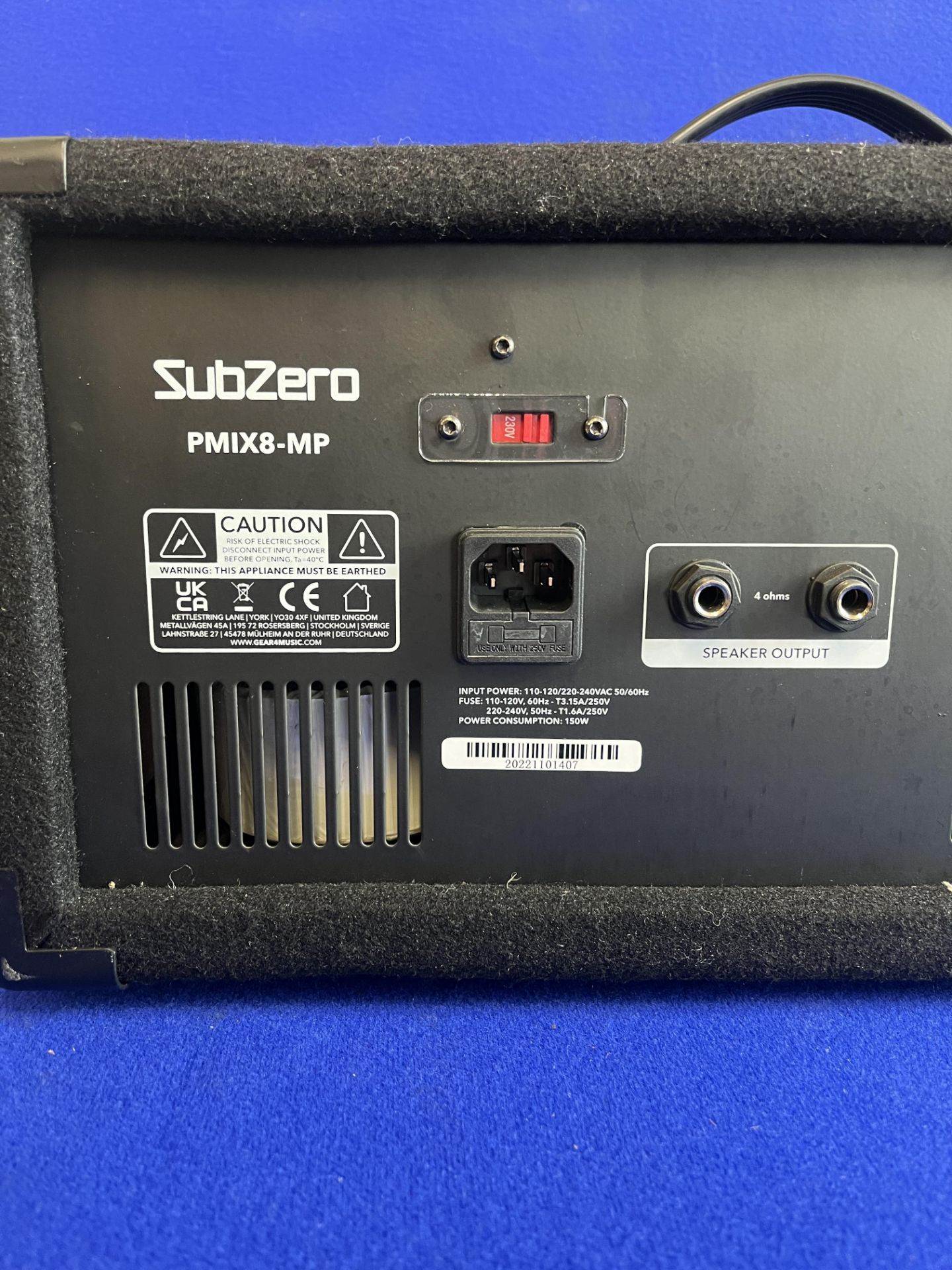 SubZero SZ-PMIX8-MP3 8 Channel Powered Mixer Digital Media Player - Image 5 of 7
