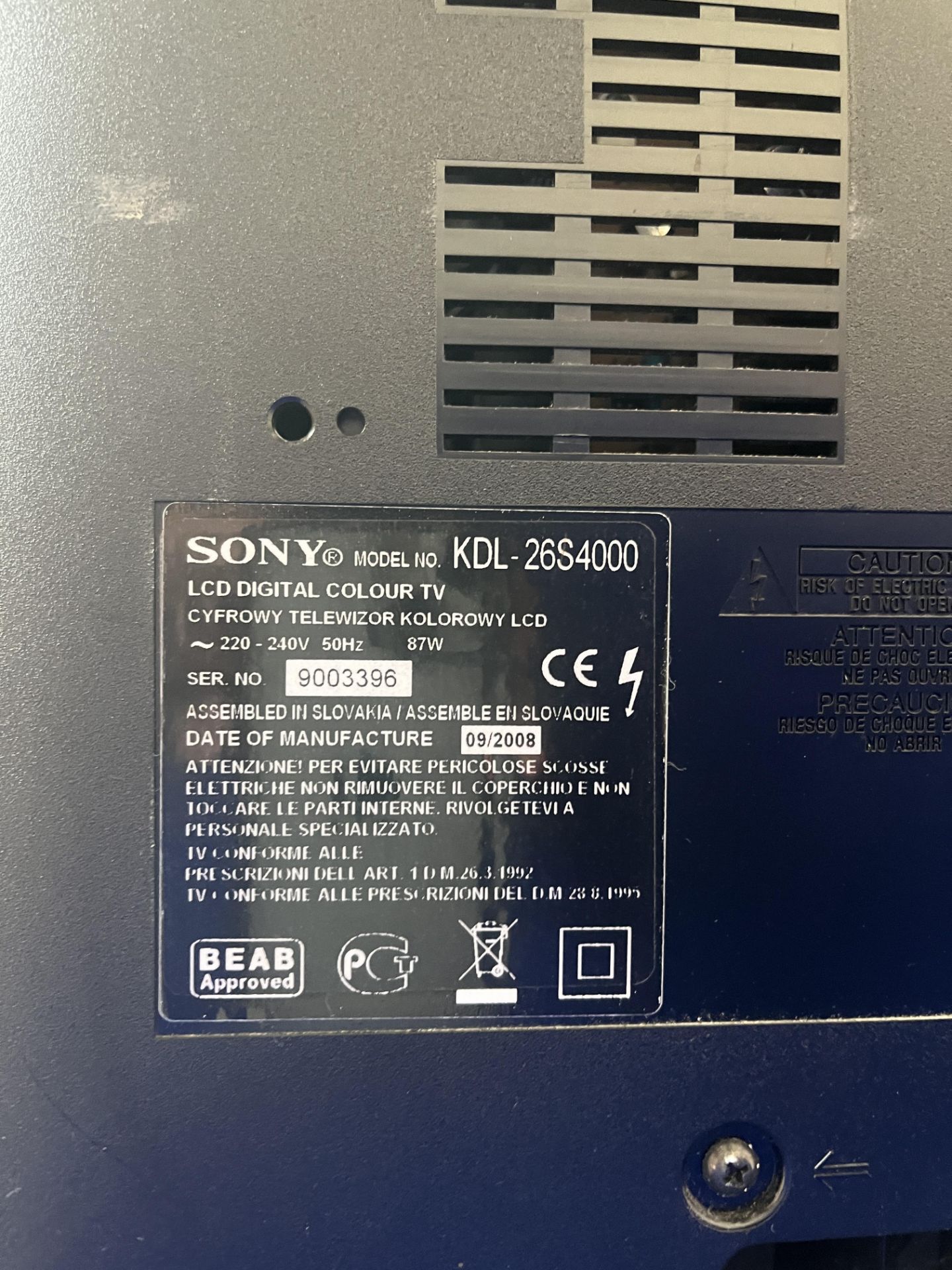 Sony Bravia LCD Colour TV - Image 4 of 6