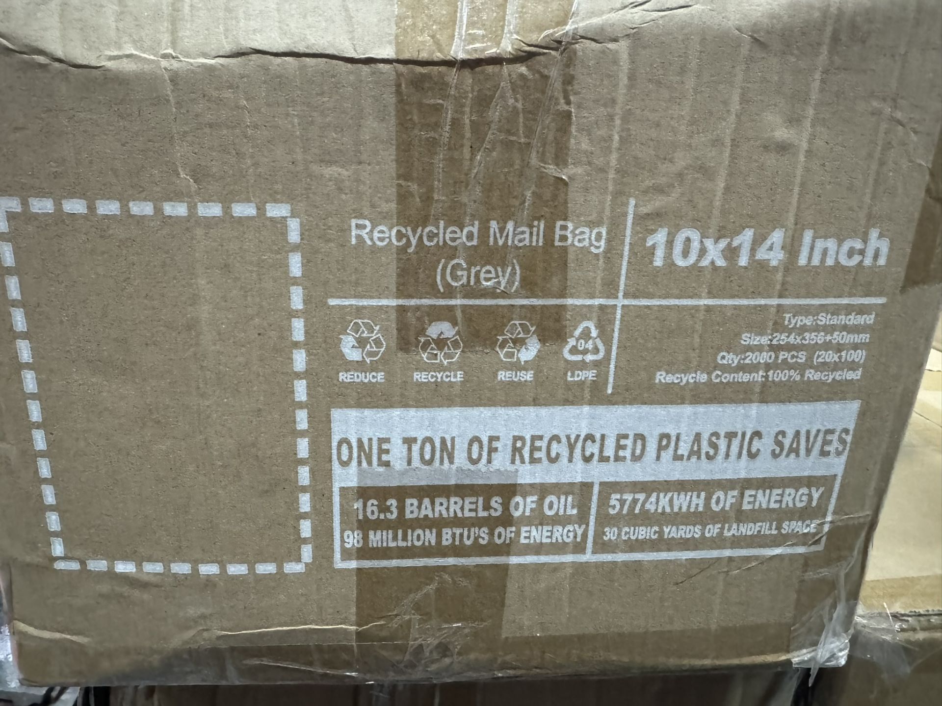Approx 10,000 x Grey Standard Mail Bags | 10 x 14 inch - Bild 2 aus 5