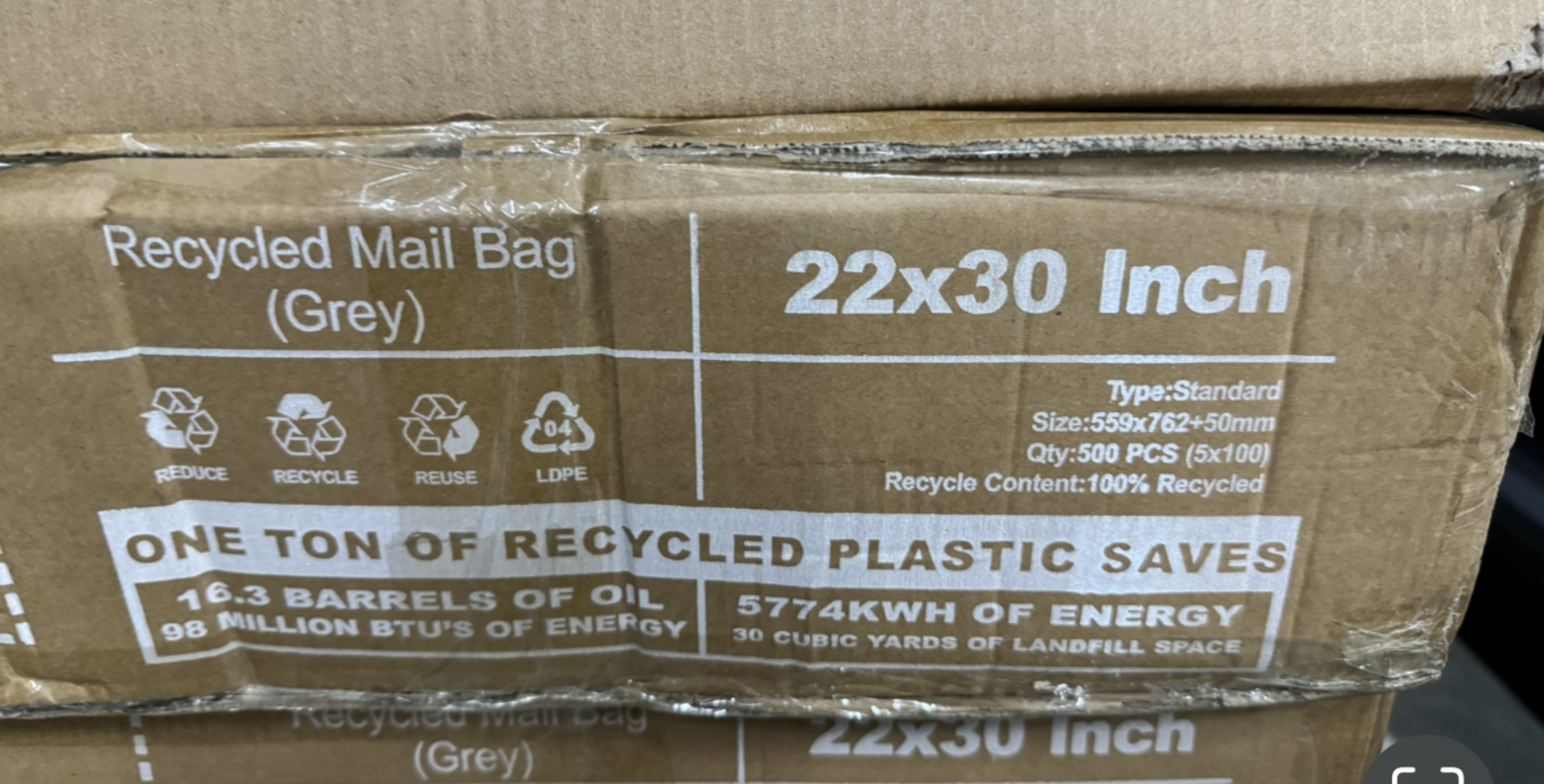 1,500 x Grey Standard Mail Bags | 22 x 30 inch - Bild 2 aus 5