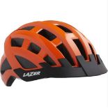 Lazer Men's Compact Cycling Flash Orange Helmet, Uni Size 54-61cm