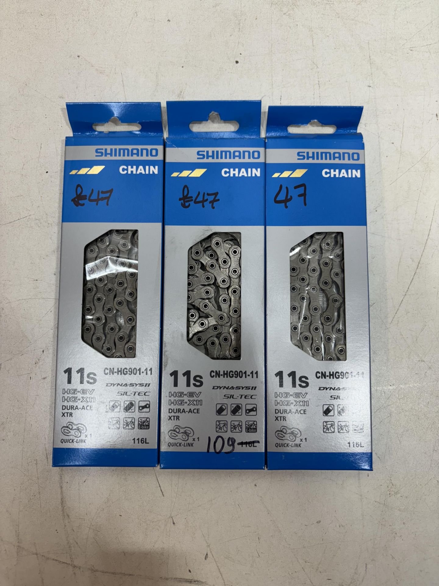 3 x Shimano CN-HG901-11 SIL-TEC 11 Speed Chains, 116 Links - Image 2 of 4