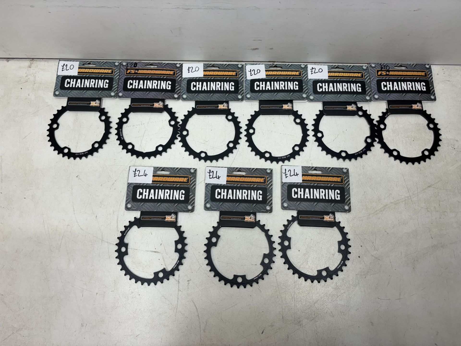 9 x Various Fat Spanner 110 BCD 34 Teeth Chainrings - See Photos - Image 2 of 4