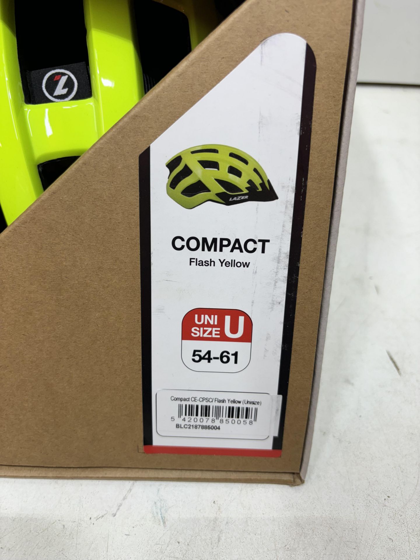 Lazer Men's Compact Cycling Flash Yellow Helmet, Uni Size 54-61cm - Image 3 of 3
