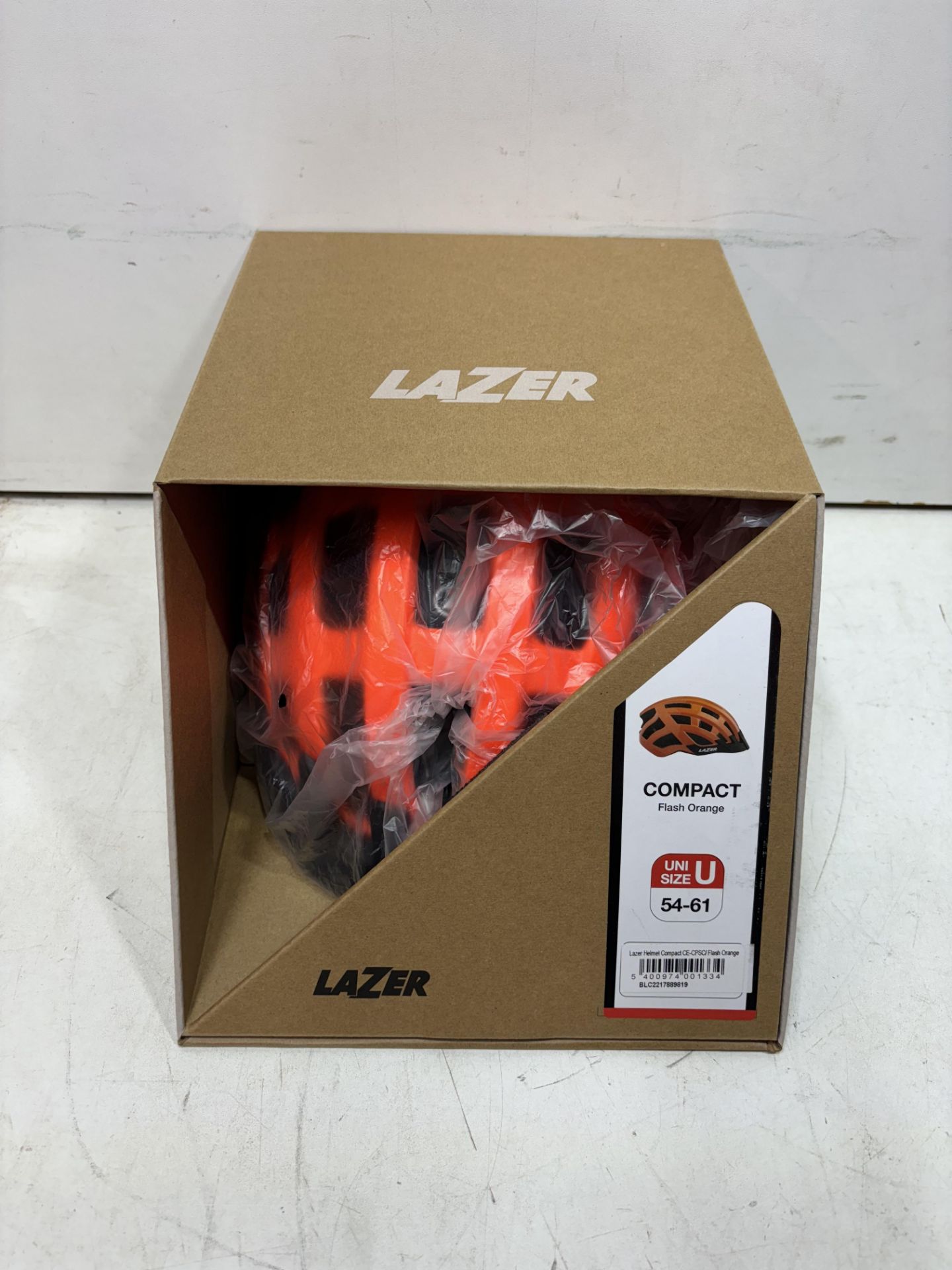 Lazer Men's Compact Cycling Flash Orange Helmet, Uni Size 54-61cm - Image 2 of 3