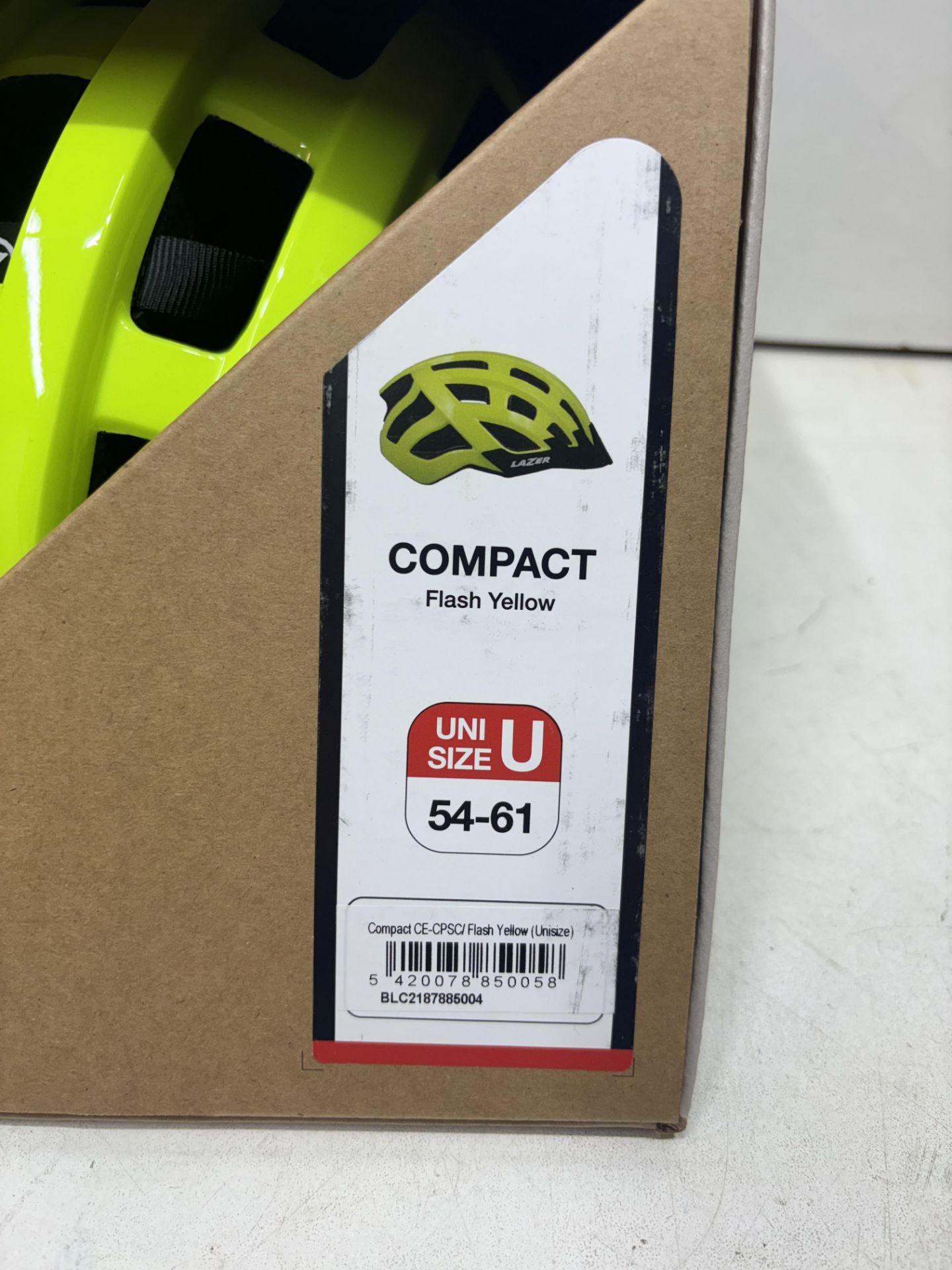 Lazer Men's Compact Cycling Flash Yellow Helmet, Uni Size 54-61cm - Image 3 of 3