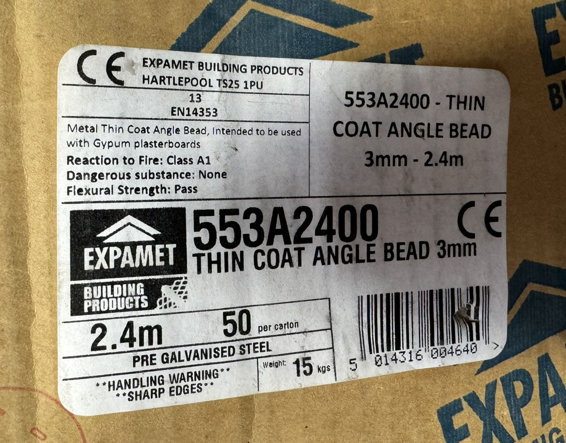 15 x Expamet 3MM Thin Coat Angle Beads - Image 2 of 2