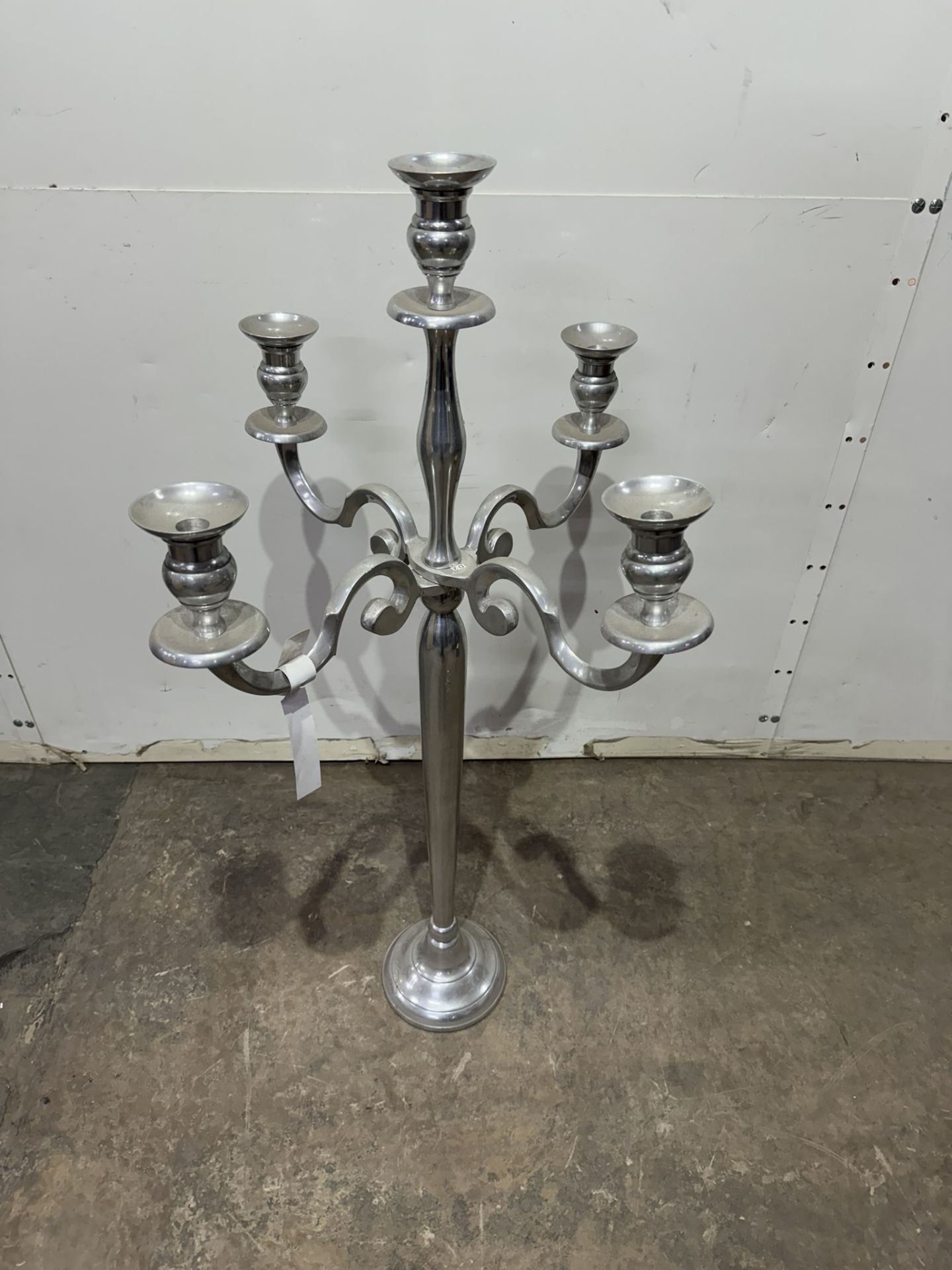 5 Stick Silver Effect Candle Holder