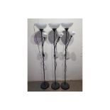 3x Freestanding Uplighters Double Lights