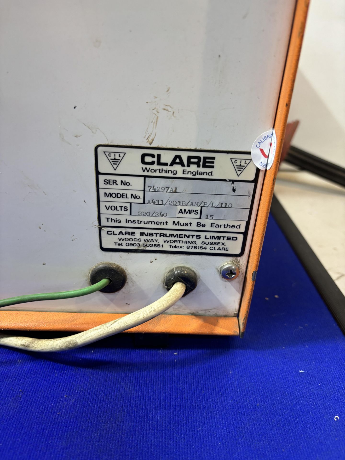 CLARE A433/203B/AM/P/L/110 High Voltage Flash Insulation Tester - Image 5 of 5