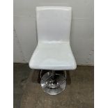 White Faux Leather Adjustable Bar Stool