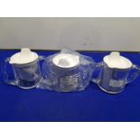 3x Clear Caring Mugs