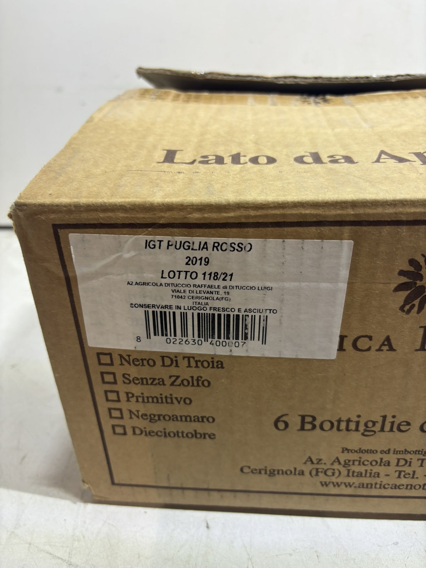 6 X Bottles Of Antica Enotria Puglia Rosso Italian Red Wine 75Cl - Image 4 of 4