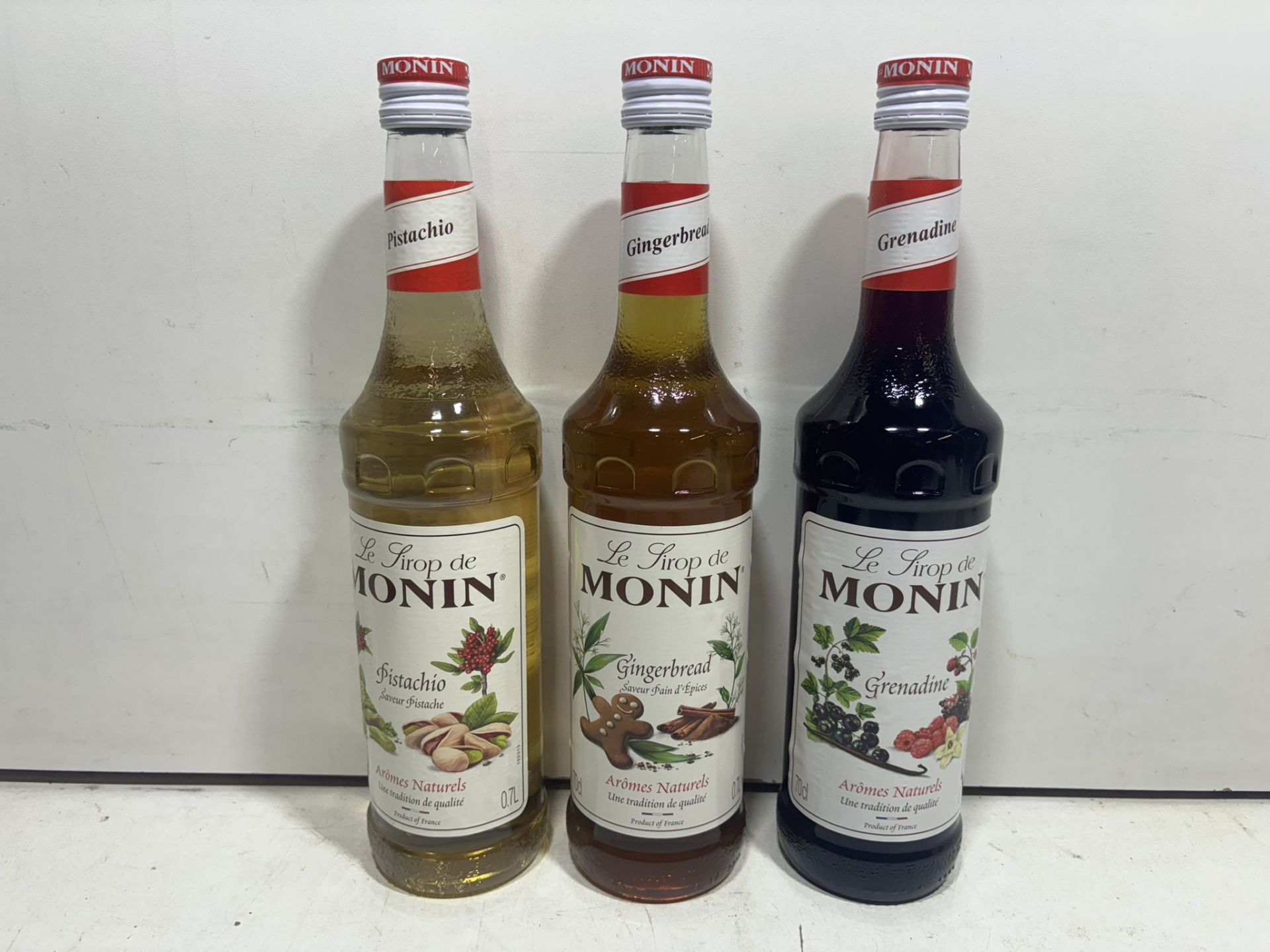 8 X Bottles Of Various Flavoured Monin Syrups