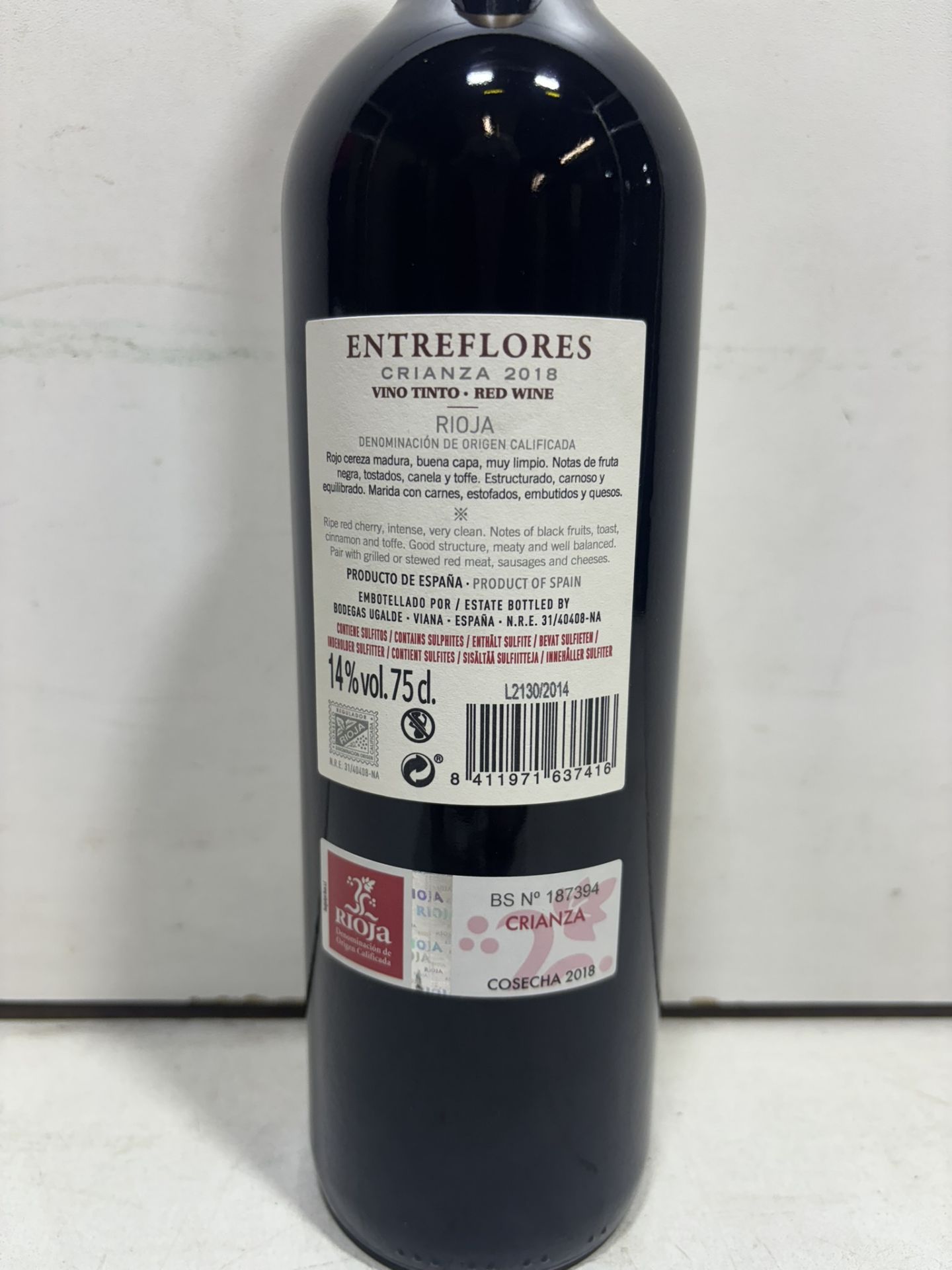 12 X Bottles Of Entreflores Rioja Crianza 2018 75Cl Tempranillo Intense Red Wine - Image 3 of 6