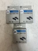 3 x Shimano BP-D03S-RX Resin Disc Brake Pads