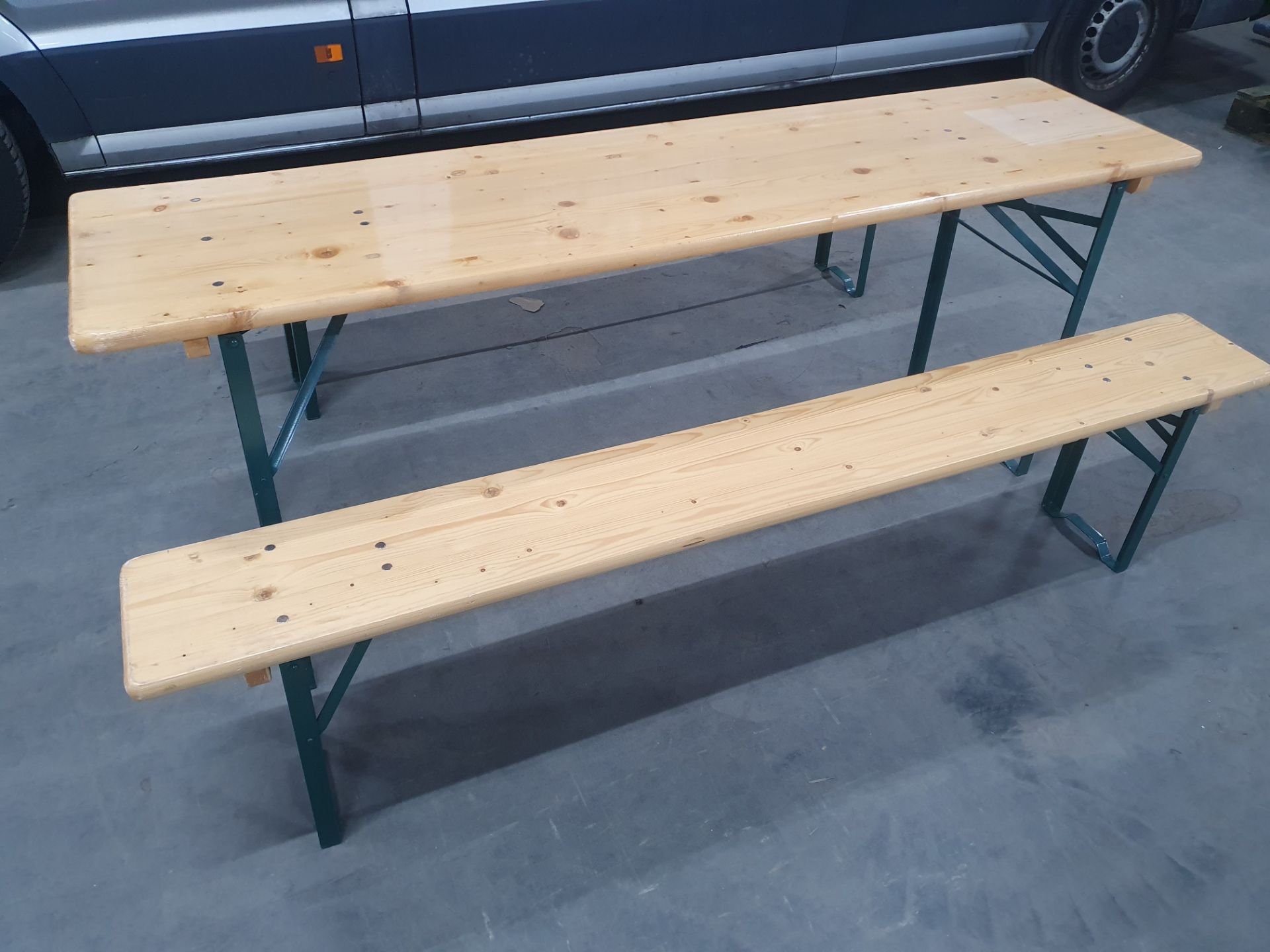 3 Piece Folding Beer Table Bench Set - Image 2 of 10