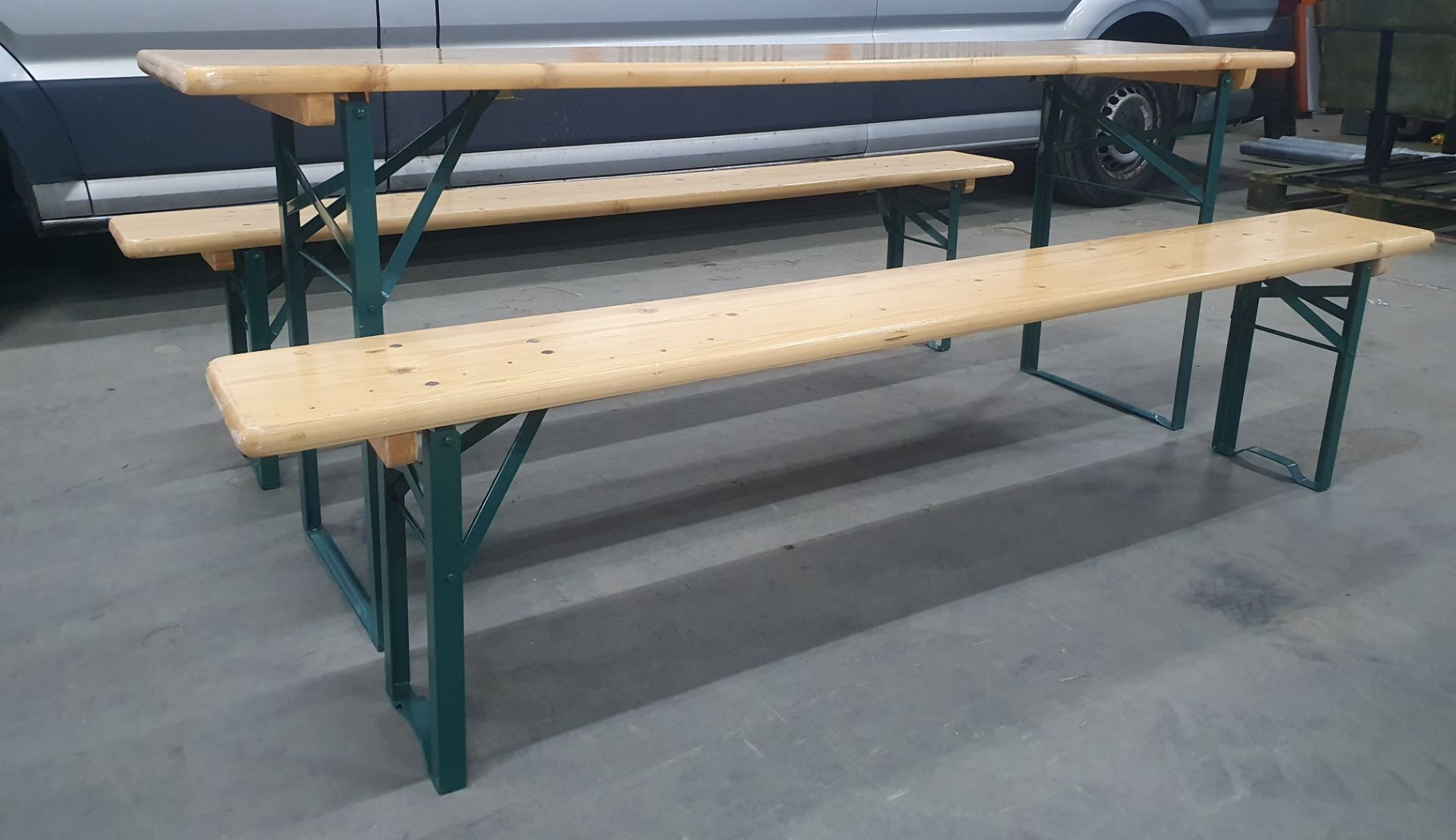 3 Piece Folding Beer Table Bench Set - Image 6 of 10