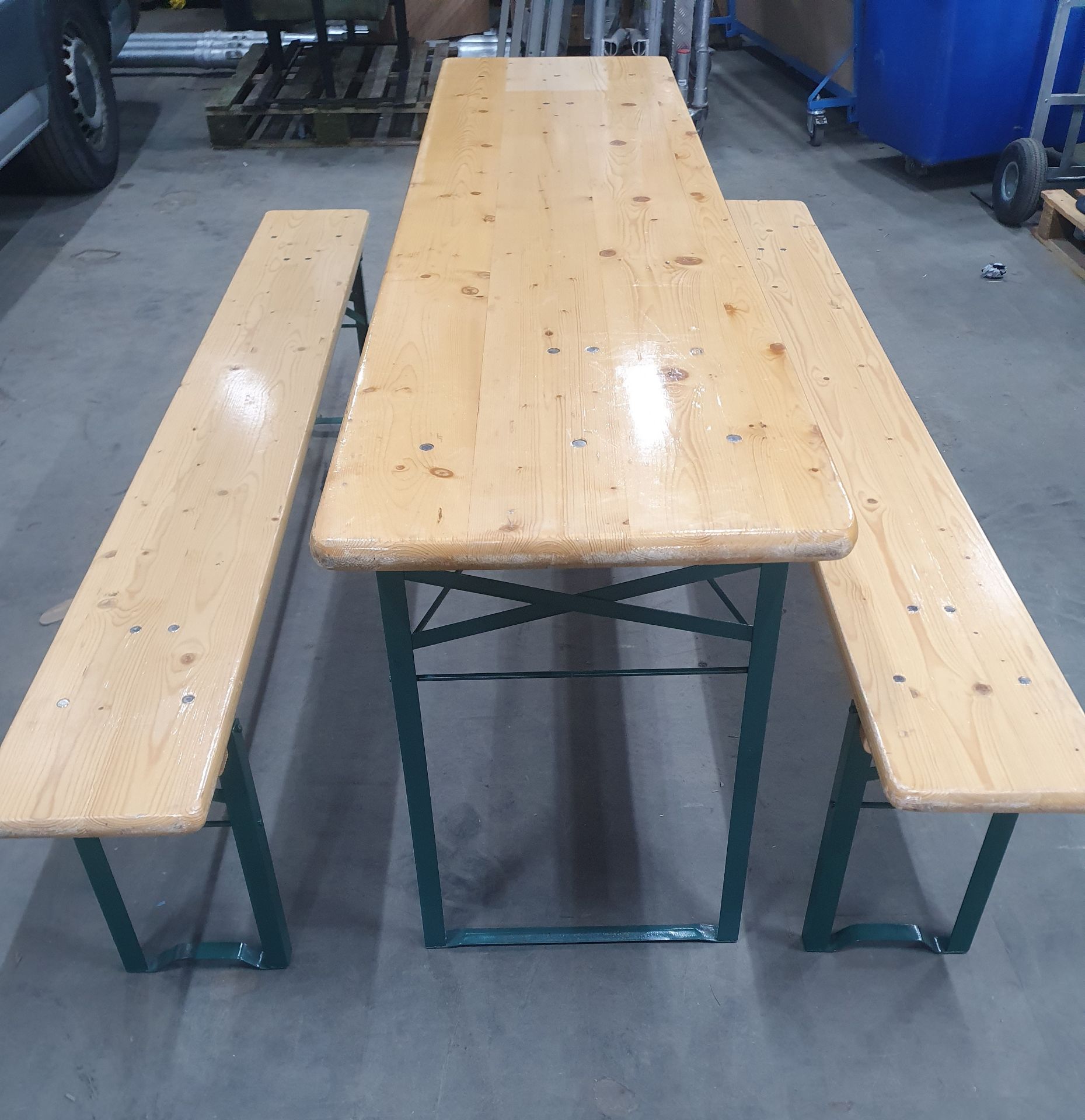 3 Piece Folding Beer Table Bench Set - Image 3 of 10