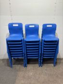 24 x Blue Plastic School Chairs