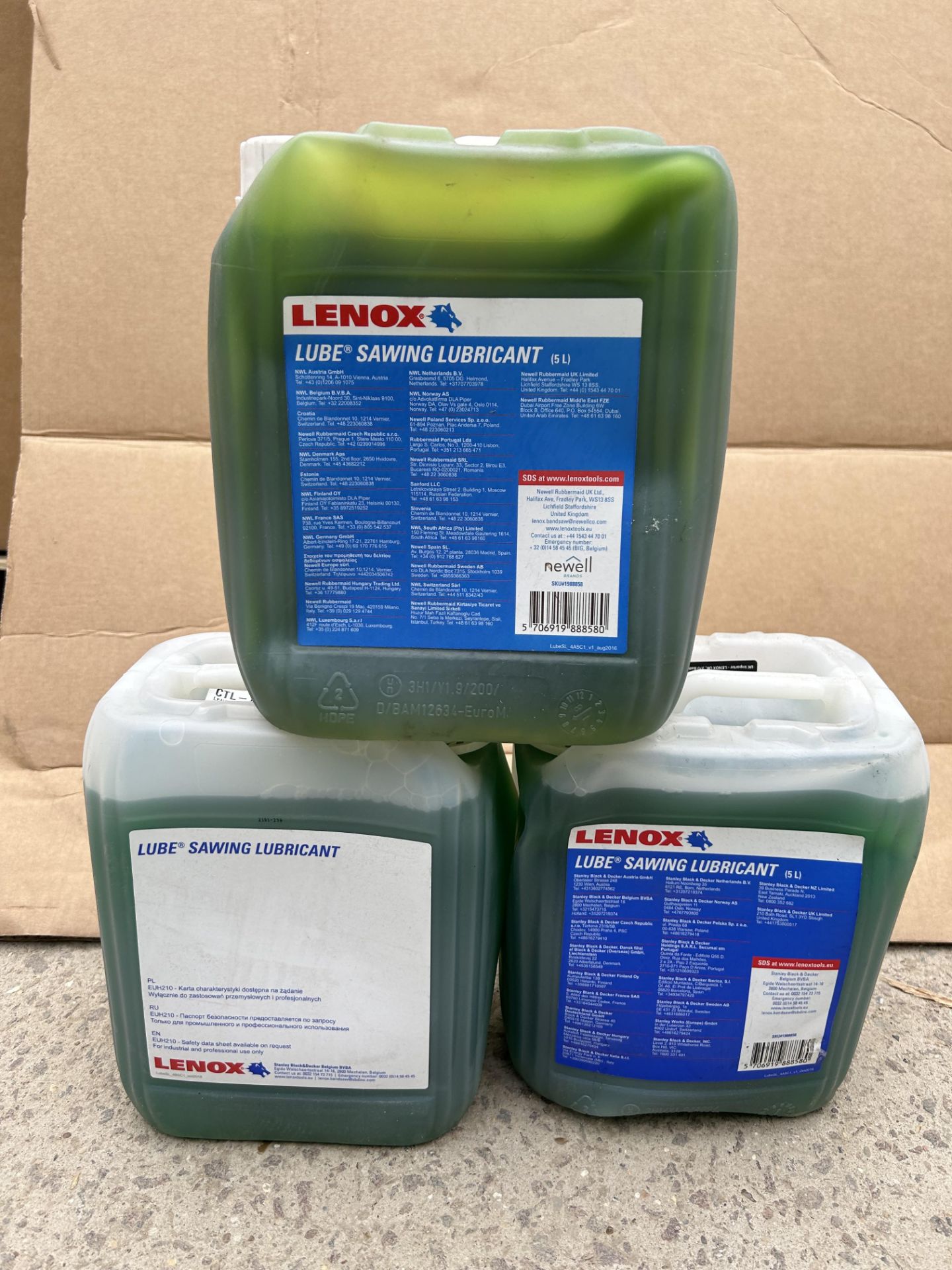 3x LENOX LUBE SAWING BAND SAW CUTTING FLUID LUBRICANT - 5L SEALED