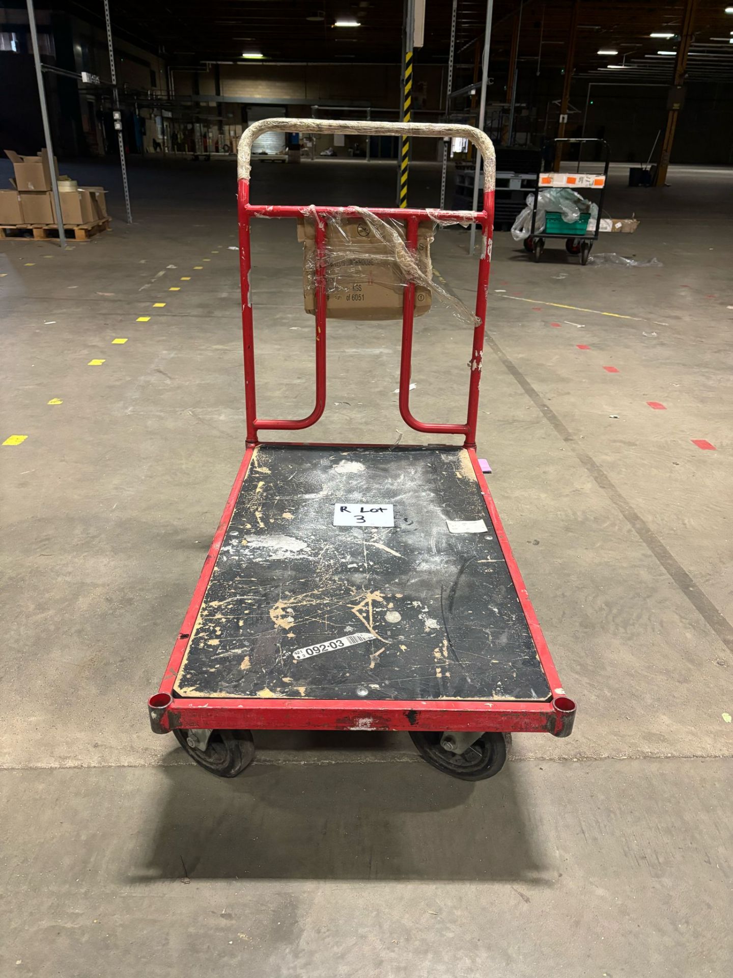 HEAVY DUTY WAREHOUSE GARAGE WORKSHOP TROLLEY ON WHEELS STEEL FRAME PORTABLE GOODS PICKING UNIT - Image 2 of 2