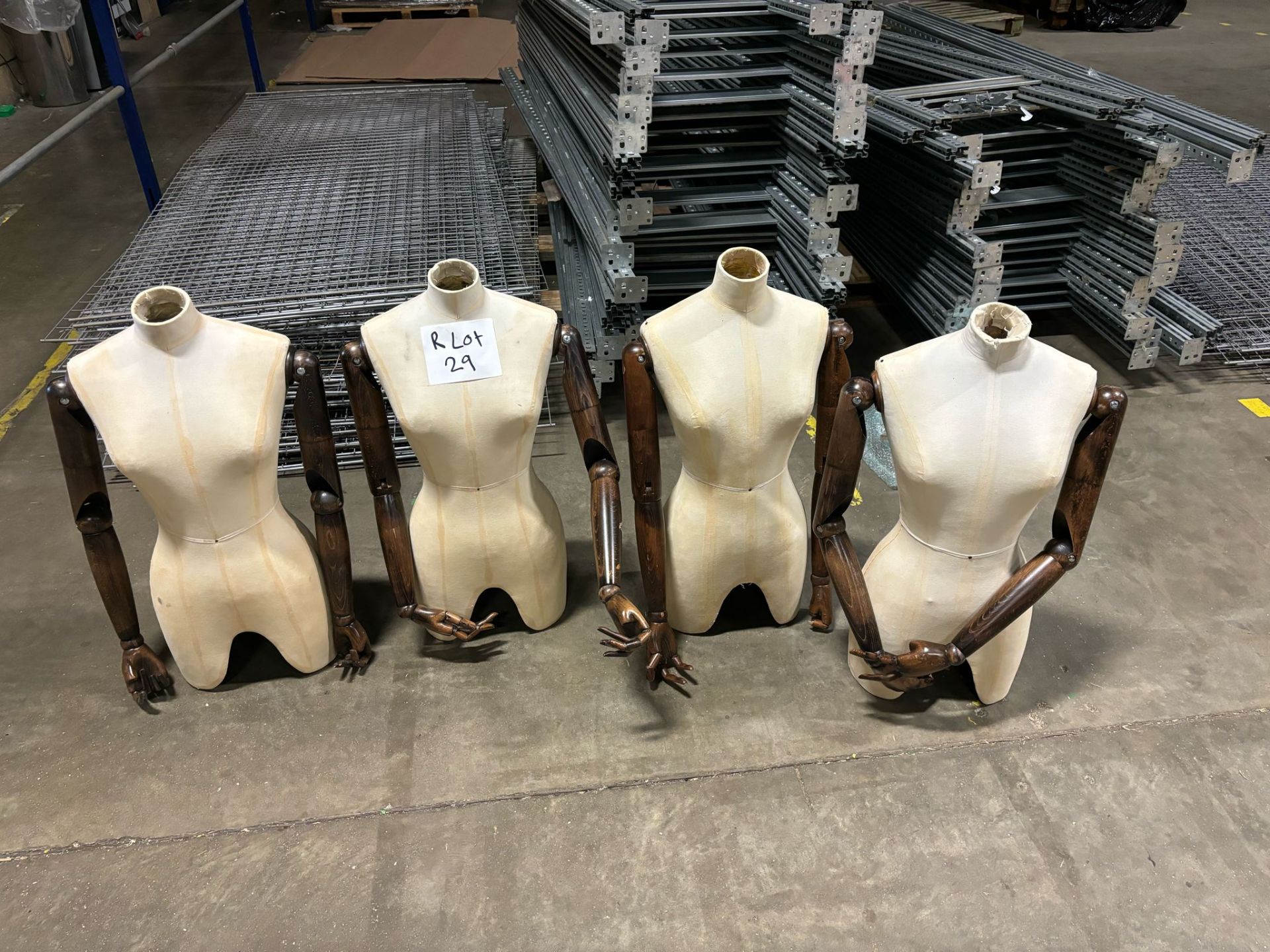 4x ARTICULATED WOODEN TRADITIONAL MANNEQUINS RETAIL SHOP DISPLAY ADULT STANDING TAILORS DUMMIES