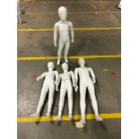 4x MANNEQUINS RETAIL SHOP DISPLAY CHILD STANDING MANNEQUIN TAILORS DUMMIES
