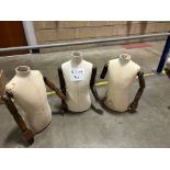 3x ARTICULATED WOODEN TRADITIONAL MANNEQUINS RETAIL SHOP DISPLAY ADULT STANDING TAILORS DUMMIES
