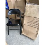 4x FOLDING BLACK METAL CHAIRS FOR OFFICE OR HOME USE - NEW SEALED