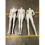 3x MANNEQUINS RETAIL SHOP DISPLAY FEMALE STANDING MANNEQUIN TAILORS DUMMIES