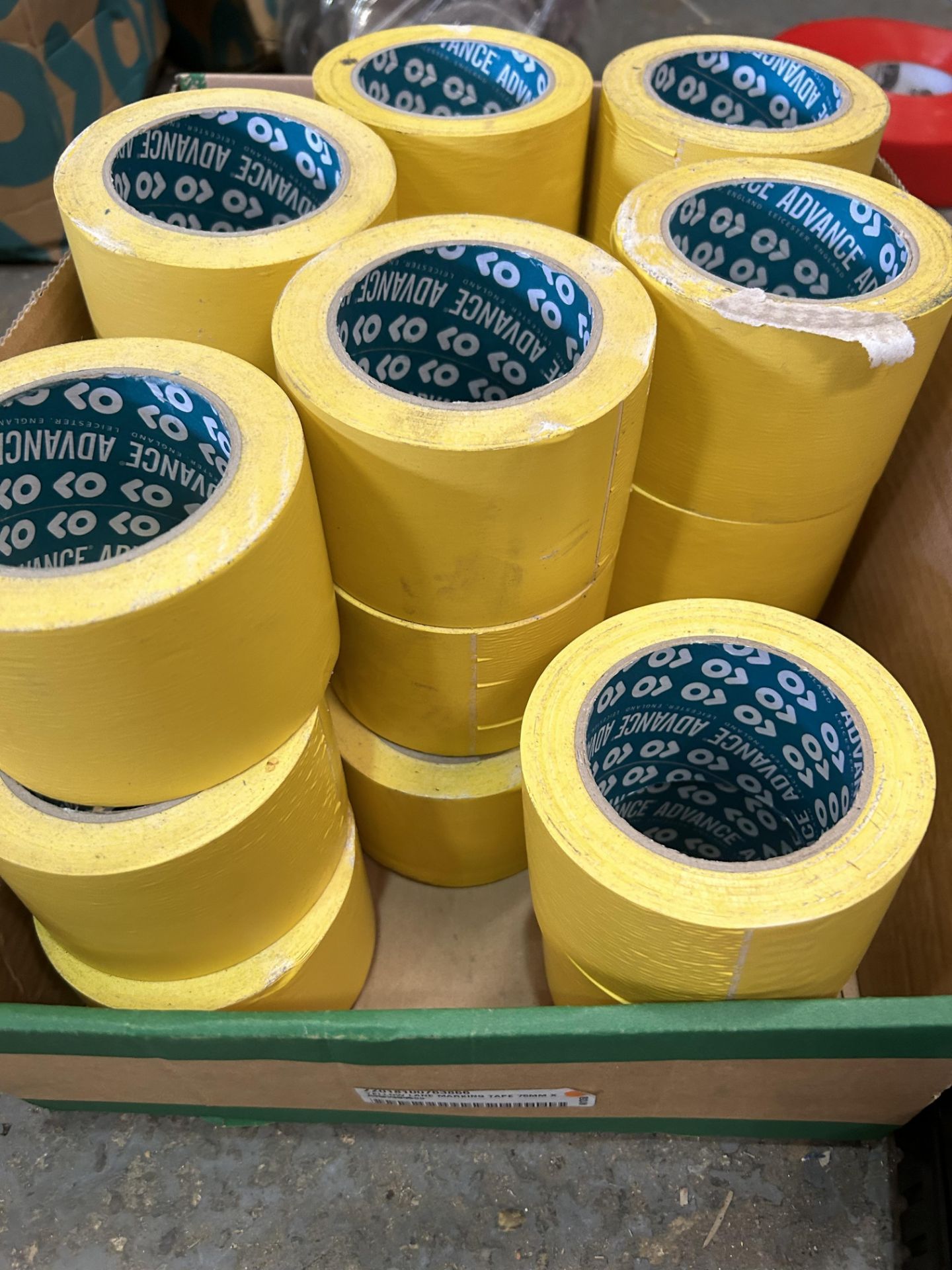 20x ADVANCE TAPES YELLOW MARKING TAPE - 75mm x 33m TAPES RRP £300