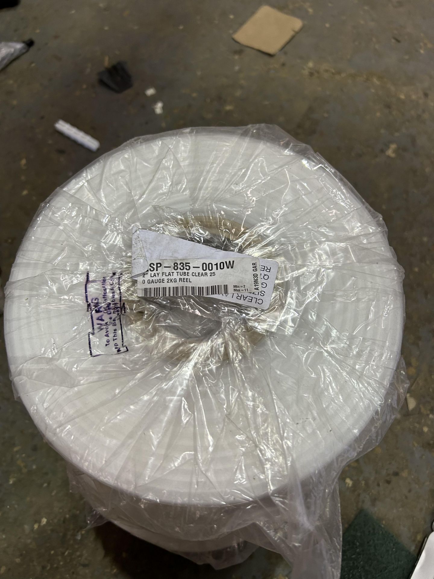 8 ROLLS OF LAYFLAT TUBING CLEAR - 5x 2kg 2" 250 GAUGE REEL, 2x 1" 250gauge - Image 3 of 3