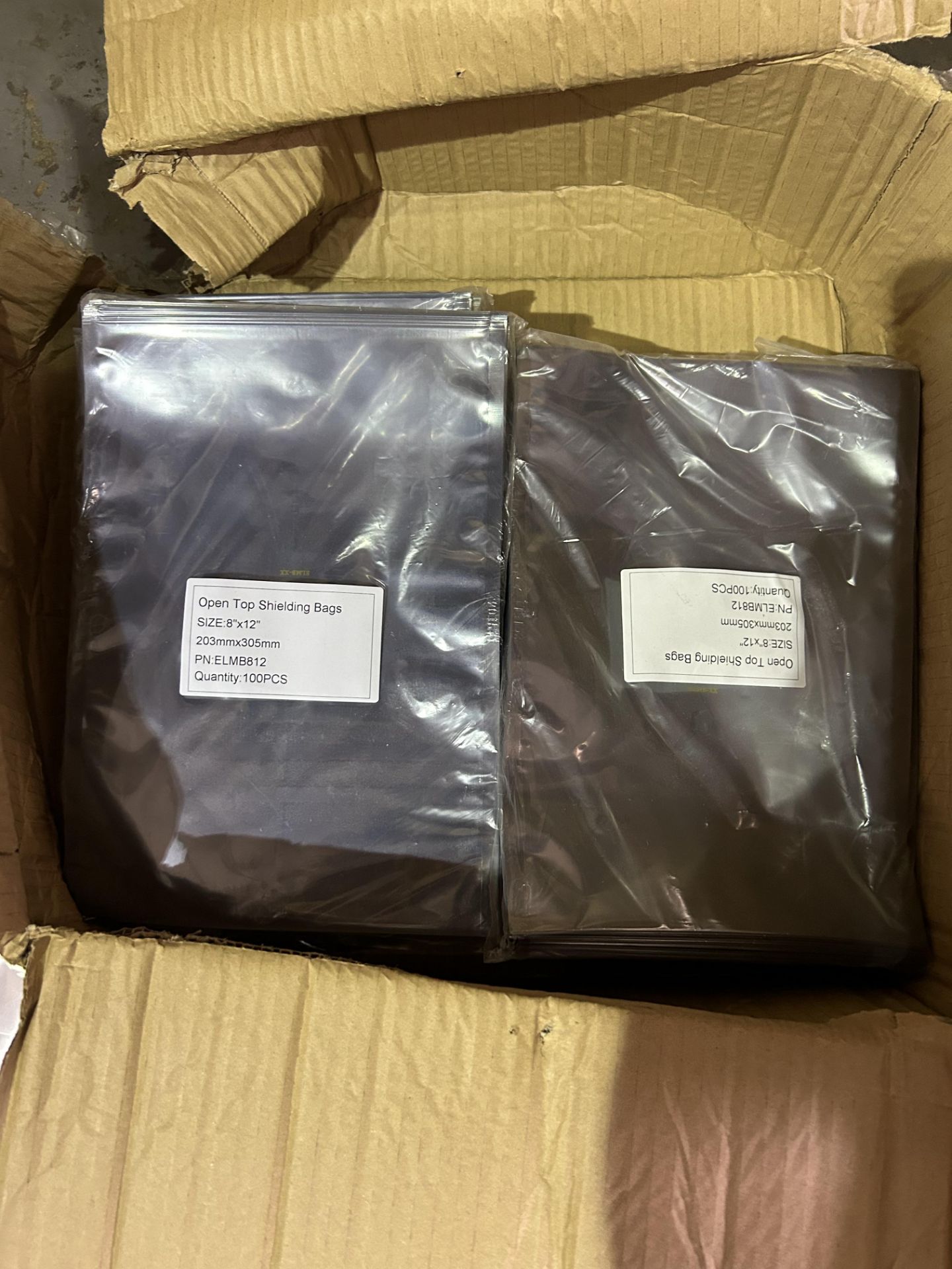 800x OPEN TOP SHIELDING PACKAGING BAGS SIZE 8x12" (8 PACKS OF 100)