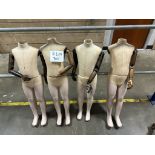 4x ARTICULATED WOODEN TRADITIONAL MANNEQUINS RETAIL SHOP DISPLAY CHILD STANDING TAILORS DUMMIES