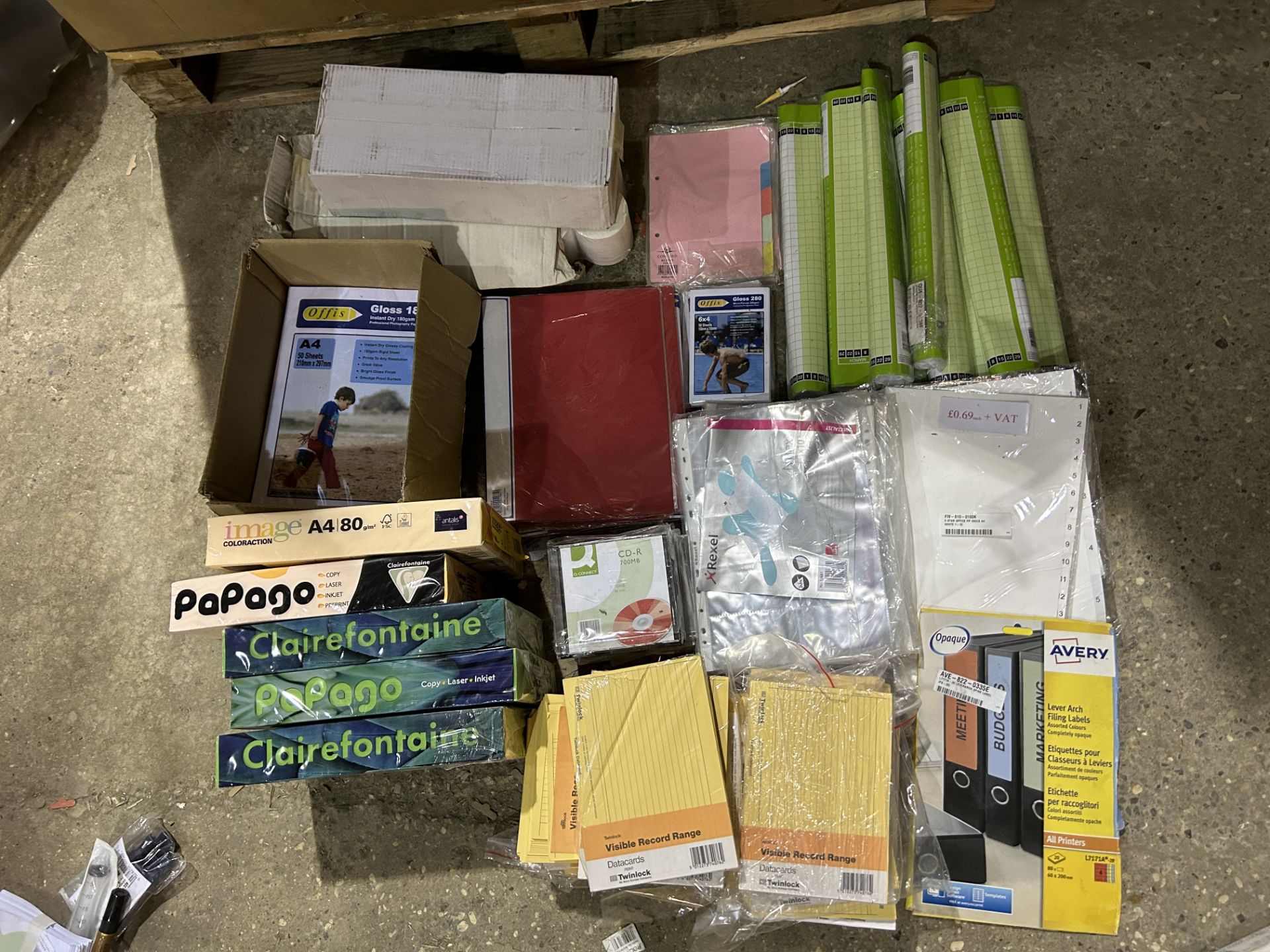 JOBLOT OF ASSORTED STATIONARY AND OFFICE PRODUCTS - PRINTER PAPER REXEL AVERY ETC