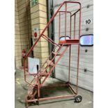 6 TREAD MOBILE WAREHOUSE WORKSHOP STEPS LADDER STEEL FRAME SAFETY ACESS PLATFORM