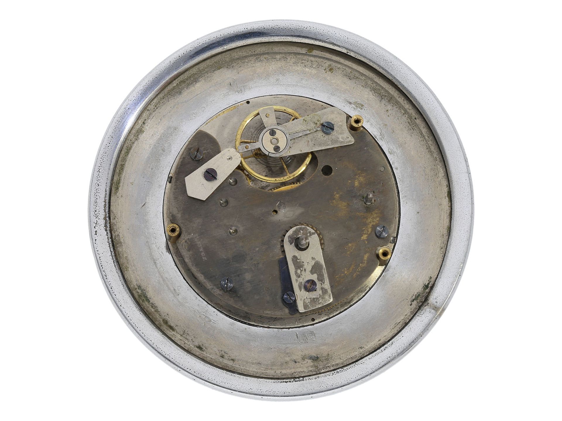 Tischuhr: wunderschöne "Pendule de Bureau" im Cartier-Stil, Emaille-Gehäuse, guillochiertes Zifferbl - Image 2 of 3