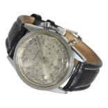 Armbanduhr: seltener vintage oversize Chronograph mit Tropical Dial, Waltham 50er-Jahre
