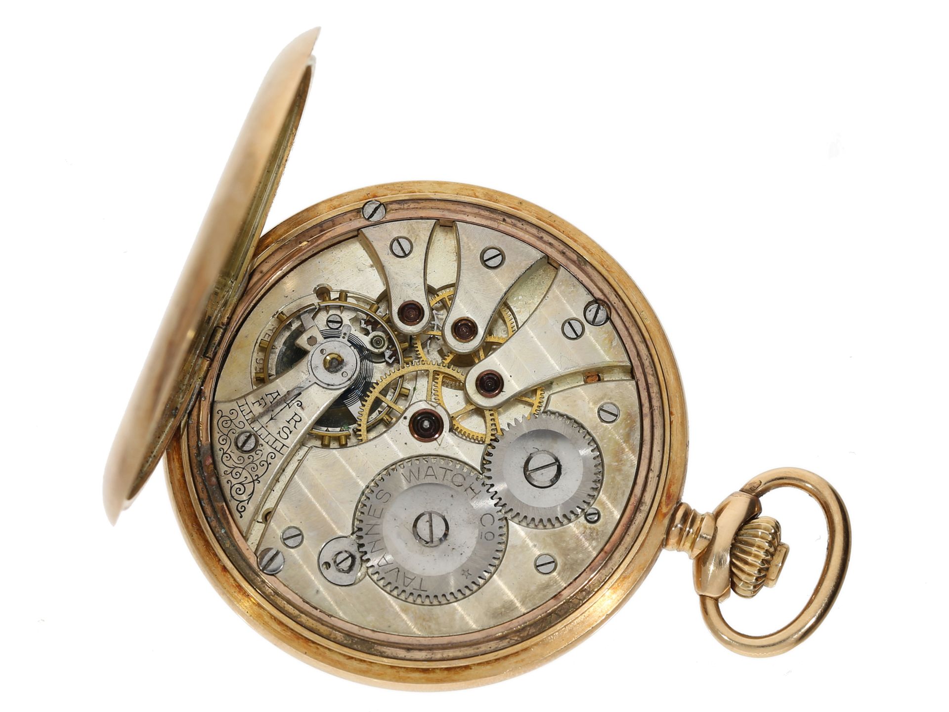 Taschenuhr: Goldsavonnette mit Präzisionswerk, um 1915, Tavannes Watch Co. - Image 4 of 4