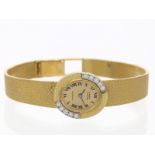 Armbanduhr: vintage Schmuckuhr in 18K Gold mit Diamantbesatz