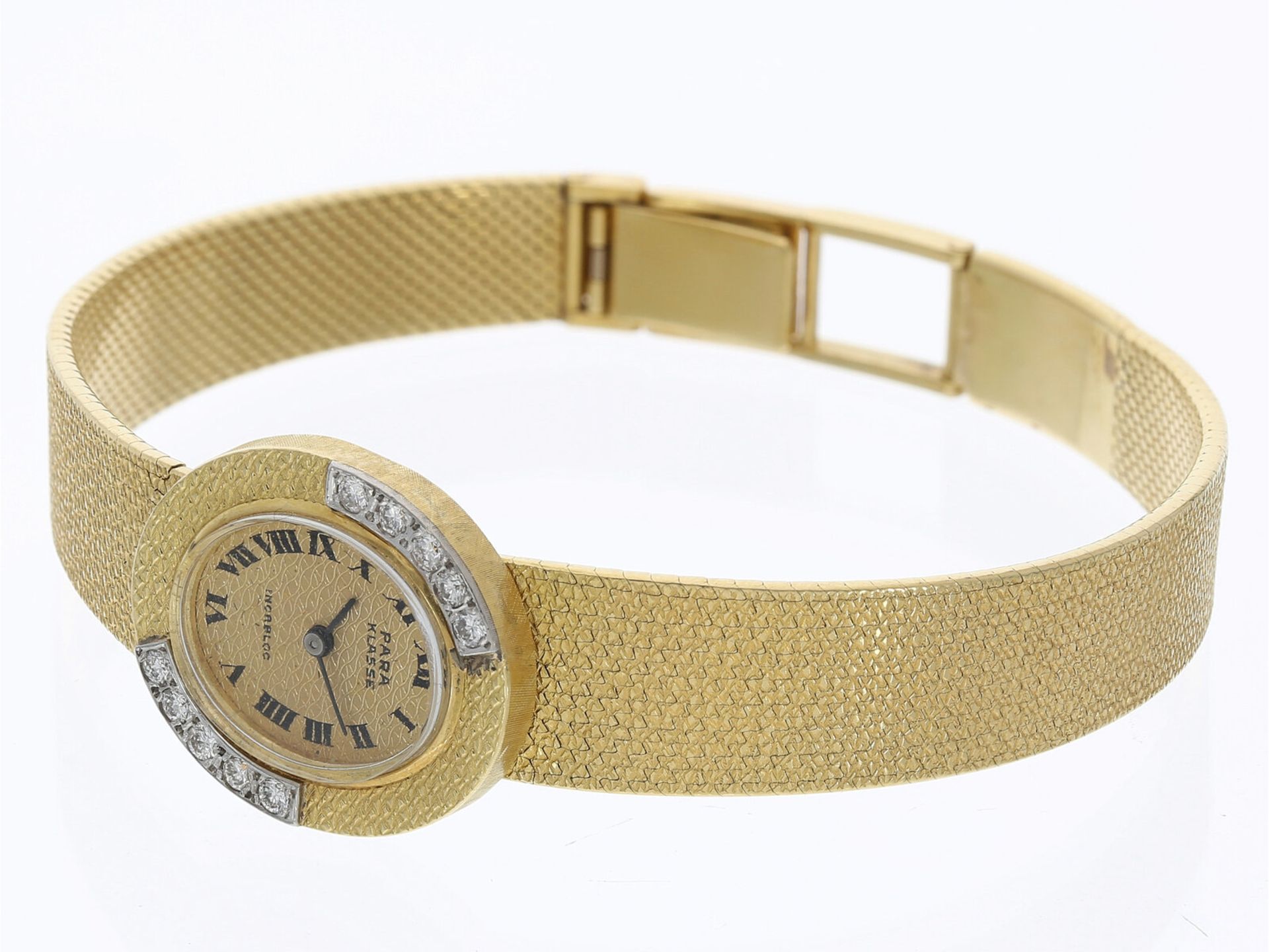 Armbanduhr: vintage Schmuckuhr in 18K Gold mit Diamantbesatz - Image 2 of 3