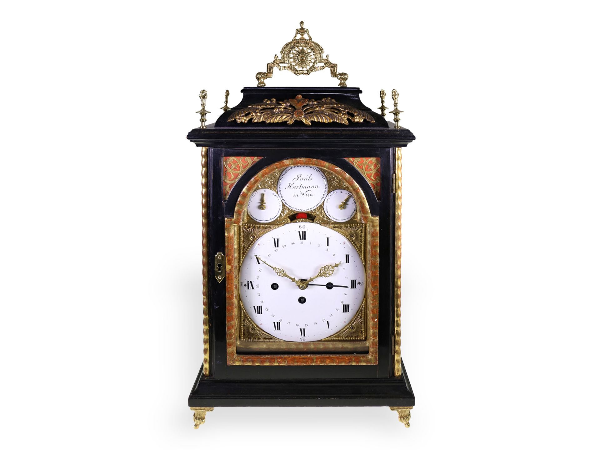 Table clock: intricate Viennese Baroque clock "Paul Hartmann Vienna" around 1780